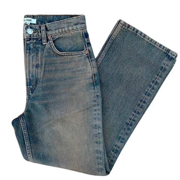 RE/DONE 70s Loose Fit Flare Jeans Size 26 Blue Acid Wash High Rise Grunge NWOT - Picture 3 of 10